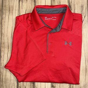 Men’s Under Armour Small Red Loose Fit Polo Shirt